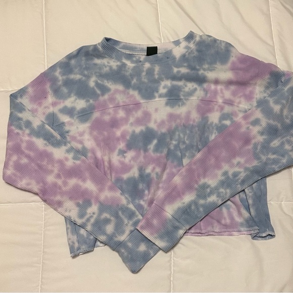 Tie dye thermal crop top sweater - Picture 2 of 4